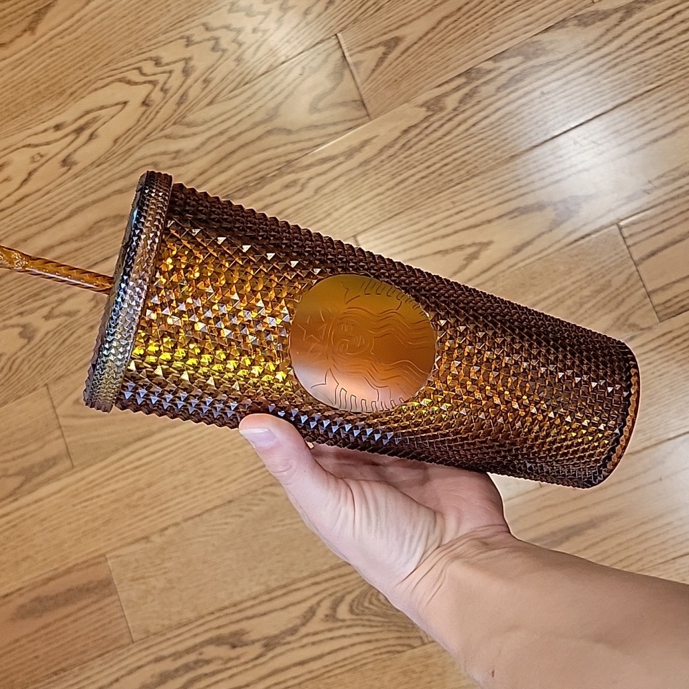 Starbucks tumbler gold